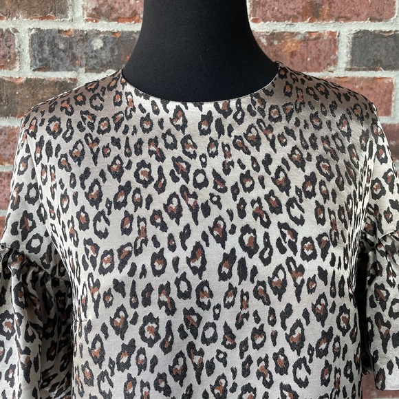 Banana Republic Leopard Dress - Ruffled Sleeves - Size 2 - - Picture 3 of 9